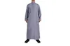 Vêtements ethniques Fashion musulmane Mentier Menti à manches longues à manches longues Coup de cou solide islamique Couleur solide Kaftan Maxi Dubai Jubba Thobe Abaya 230426