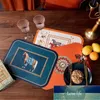 Retro wegwerp lederen placemat onderzetters waterdichte oliebestendige warmte isolatie anti-Scald western-stijl placemat eetkamer tafel mat coaster coaster