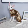 Vêtements Sphinx sans poils pour chat, polaire imprimée tigre, pull chaud de quatre pieds, chemise en peluche, vêtements pour animaux de compagnie, pour chiens et chats