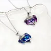 Pendant Necklaces Necklace For Women Exquisite Blue Purple Crystal Cute Jewelry Ornament Dropship