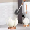 Borstels Creatieve Bloemvorm Plastic Automatische Toiletborstelset Badkamer Hoek Sterke Reinigingsborstel Toiletreiniger Accessoires Gereedschap