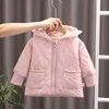 Ensembles de vêtements Enfants Épaissi Automne Hiver Bébé Chaud Coton Vêtements Filles Garçons Solide Manteau À Capuchon Enfant Coupe-Vent Vestes À L'épreuve Du Froid R231127