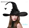 Modischer schwarzer faltbarer Hexenhut, Hornhut, Halloween, kreative Hexen-Requisiten, Geschenk