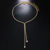 Diamond necklace simple tassel necklace gala party rhinestone jewelry European American fashion accessories wholesale