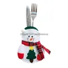 Dekoracje świąteczne 10pcs Santa Elk Fork Nóż Uchwyt kieszonkowy Pocket Strewa Packaging Torebka do dekoracji imprezowej ornament sutle 20102 DHCTS