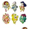 Accessoires de dessin animé Sailor Moon Broche Pins Émail Métal Badges Épinglette Broches Vestes Jeans Bijoux De Mode 7 Couleurs Drop Livrer Dhvup