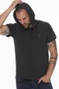 T-shirt da uomo Dewberry Triple Set T8570 T-shirt da uomo con cappuccio-corta-nero-bianco-antracite