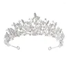 Headpieces 2023 Koreansk stil atmosfärisk kristallbröllop huvudbonad brud super fairy krona vuxen födelsedagsfest klänning