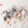 Rattles Mobiles Baby Crochet Animal Wooden Toys for Children BPA Free Wood Teether Stroller Game Educational Toy born Gift 230427