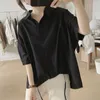 Women's Blouses Women's Blouse Summer Oversized Half Sleeve Cotton Shirt Loose Solid Color Yellow Casual T-shirt Stylish Female Tops