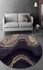 Carpets 3D Gold Black Marble Round Living Room Carpet Modern Abstract Area Rug For Bathroom Bedroom Bedside Anti Slip Chair Floor 3468851