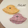 Caps Hats 26Y Kids Boy Girl Bucket Hat Wide Brim Checkerboard Beach Sun Fisherman for Toddler Summer Outdoor Seaside 230426