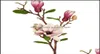 Świąteczne zapasy imprezy w ogrodzie dekoracyjne wieńce Rinlong sztuczny magnolia jedwabny jedwabny łodyga jesienna dekoracje kwiat na wysoki v2363898