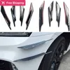 4pcs Universal Car Front 범퍼 립 립 고무 핀 스플리터 스포일러 카나드 스포일러 자동차 튜닝 Canard 장식 검은 탄소 섬유