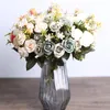 Decorative Flowers 30Cm 1 Bouquet Artificial Flower Fake Pink Rose For Home Desk Decor Wedding Birthday Party Decoration Supplies