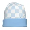 Berets Y2K Kariert Blau Feuer Hip Hop Motorhaube Hüte Herbst Winter Straße Flammen Skullies Beanies Hut Unisex Warme Thermo elastische Kappe