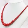 Chains Beautiful 6-14mm Red Pearl Shell Round Beads Jewelry Necklace DIY Set Natural Stone Making Design MY4277 Wholesale Price