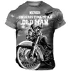 Herren T-Shirts Vintage Motorrad T-Shirt 3D-Druck Reiten Kurzarm Sommer Männliche Kleidung Casual Tops Klassisches Biker Atmungsaktives Hemd