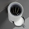 Brushes New LiquidFilled Toilet Brush Toilet No Dead Ends Cleaning Brush Free Punch WallMounted Toilet Brush Set Bathroom Accessories