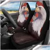 Car Seat Covers Ers Fashion Fierce Eagle Pattern Front Er Set Comfort Material Vehicle Clean Protector High Quality Accessory Drop Del Otl6J