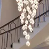 Ljuskronor nordisk lyx trappa ljuskrona keramiska magnolia kronblad hängande pendelljus ledde villa vardagsrum dekoration