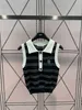 Women's Tanks & Camis designer 23ss womens clothing tank top Womens Vest Striped color matching lapel polo sleeveless knitted vest clothes VXVK