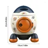 Storage Bottles Kids Piggy Bank Cartoon Rocket Statue Money Box Tabletop Craft With Exquisite Stickers Practical Gifts