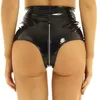 Shorts pour femmes Spicy Girl's Sexy Ouverture Entrejambe Latex Court Emballage Écologique