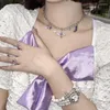Bracelets à maillons Y2k Accessoires Croix Amour Strass Imitation Perle Montre Bracelet Pour Femmes Harajuku Charme Unique Esthétique Bijoux À La Mode