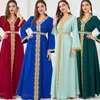 Abbigliamento etnico Elegante abito lungo da donna musulmana Ricamo Sera Abaya Party Lungo Eid Ramadan Marocco Caftano Islam Dubai Turchia Arabo