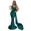 JEHETH Abiti da sera convenzionali sexy con una spalla verde Abiti da ballo lunghi da donna eleganti a sirena lunghi fino al pavimento