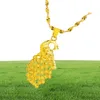 Peacock -vormige charme hanger ketting 18k geel goud gevulde meisjes dames hanger ketting mooie cadeau druppel 6732788