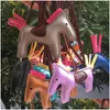 مفاتيح مفاتيح الحبل المصمم 16 ألوانًا للأزياء الحصان حيوان مفتاح السلسلة بو جلود عالية من الديكور الكرتون للمحفظة