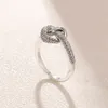 925 Sterling Silver Knotted Heart Ring med Clear CZ Fit Pandora Jewelry Engagement Wedding Lovers Fashion Ring for Women