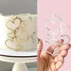 Autres fournitures de fête d'événement Gold Love Wedding Cake Topper Gold Heart Shape Acrylique Cake Topper pour anniversaire de mariage Décorations de gâteau de fête d'anniversaire 231127