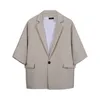 Men's Suits Blazers Hybskr 2023 Summer Solid Color Men Casual Korean Style Male Short Sleeve Jackets Streetwear Unisex Coats 230427