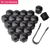 20pcs 17mm 19mm 21mm Wheel Nut Bolt Head Cover Cap Protective Bolt Caps Exterior Decoration Protecting Bolt Rims Black