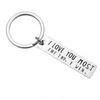 Keychains Simple Lettering I Love You Most More Lover Couple Gift Stainless Steel Keychain Fashion Key Chains Diy Custom Wholesale