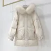 Kadın Trençkotları Öğrenciler Moda Parkas Kadınlar Kış Sıcak Gevşek Ceketler Kar Giyim Büyük Kürk yaka A-Line Sıradan Kadın Casaco Feminino