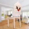 Christmas Decorations 11PC Deer christmas chair cover embroid Elk xmas Chair Cover Dinner Table Decoration Party Hat Back Covers 231124