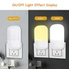 Lumières bicolores 3W économie d'énergie interrupteur enfichable LED prise d'alimentation éclairage intérieur chambre nuit lampe de chevet AA230426