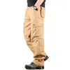 Men's Pants Men's Cargo Pants Mens Casual Multi Pockets Military Large size 44 Tactical Pants Men Outwear Army Straight slacks Long Trousers 231127