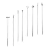 Dinnerware Sets 8Pcs Spain Tapas Stick Cocktail Skewers Sandwich Picks Stainless Steel Toothpicks Fruit Toothpick Garnish Sticks