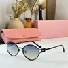 Miui sunglasses women retro miumius sunglasses glasses Literary and artistic style have a rounded silhouette shades uv400 metal oval frame multicolour small frame