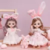 人形13 Movable Jointed Princess Dolls Toys Mini 16cm 112 BJD Doll Girls Toys 3D Eyes Makeup Dolls with Clothes230427