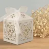 Gift Wrap 10/30pcs Beautiful Beige Love Heart Laser Cut Wedding Candy Box For Favor Birthday Party Bridal Shower With Ribbon