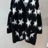 Cardigans Women's High Quality Mohair Brand Knit Cardigan Original Star Jacquard Design Wool Sweater Men's Famous Luxury Knitted Jacket
