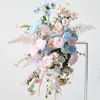 Декоративные цветы пользовательский розовый синий искусственный свадебный арк