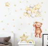 Autocollants muraux ours ballon étoiles dessin animé enfant chambre d'enfants décoration de la maison papier peint salon chambre décalcomanies pépinière autocollant 2183267