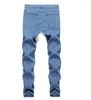 Jeans pour hommes Skinny hommes décontracté Streetwear survêtement crayon pantalon motard mince homme mode couleur unie quatre saisons Denim pantalon